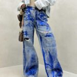 شلوار جین بگ طرح رنگ کد 100954