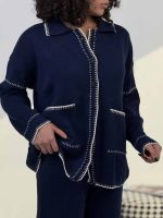 ست شومیز و شلوار بافتنی رودوخت کد 160607 - Image 6