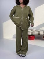 ست شومیز و شلوار بافتنی رودوخت کد 160607 - Image 13