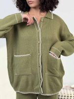 ست شومیز و شلوار بافتنی رودوخت کد 160607 - Image 14