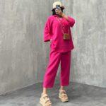 شومیز پنبه ای 3 دکمه کد 220147