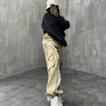 شلوار کارگو نواردار کد 100394