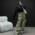 شلوار کارگو جیب چسبی کد 100288