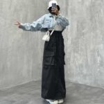 دامن بلند 2 جیب کد 100433