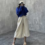 شلوار لینن دامنی کد 100442