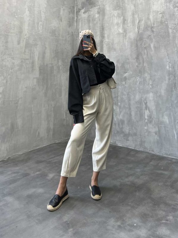 شلوار لینن 2 دکمه کد 100511