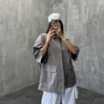 شومیز کتان رودوخت کد 220202