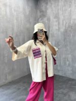 شومیز جیب طرحدار کد 220218 - Image 2