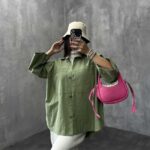 شومیز لینن 2 جیب کد 220155