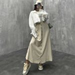 دامن دکمه دار کد 100543