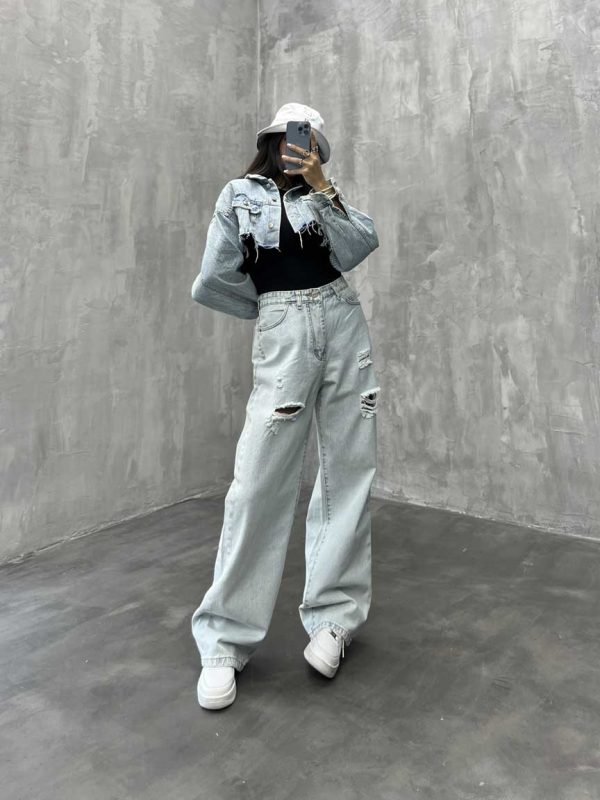 شلوار بگ زاپدار کد 100405