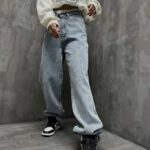 شلوار جین بگ کمر ریش کد 100696