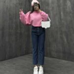 شلوار جین مام ساده کد 100663