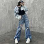 شلوار جین بگ زاپدار کد 100716