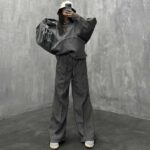 ست هودی و شلوار آستین طرحدار کد 160190