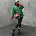 کاپشن یقه هفت لوزی دوزی کد 200236