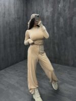 ست نیم تنه و شلوار مخمل کد 160221 - Image 4