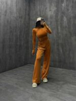 ست نیم تنه و شلوار مخمل کد 160221 - Image 6
