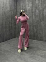 ست نیم تنه و شلوار مخمل کد 160221 - Image 2