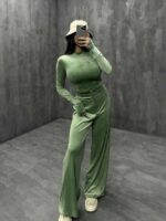 ست نیم تنه و شلوار مخمل کد 160221 - Image 15