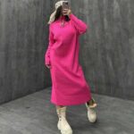 پیراهن بافتی یقه 5 سانتی کد 240112