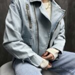 کت جین نیم تنه زیپی کد 120200