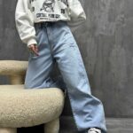 شلوار جین بگ کم زاپ کد 100776