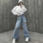 شلوار جین بگ زاپدار کد 100699