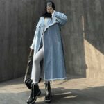 کت جین بلند ریش دار کد 120201