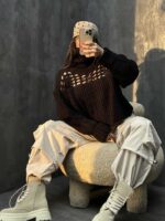 بافت یقه اسکی توری کد 200324 - Image 5