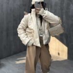 کاپشن چرم پافری کد 200335