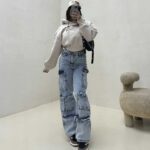 شلوار جین کارگو 10 جیب کد 100918