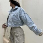 کت جین نیمتنه پشت دکمه کد 200533