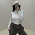 بلوز یقه 4 سانتی زیپدار کد 180244