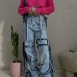 شلوار کارگو بنددار کد 100939