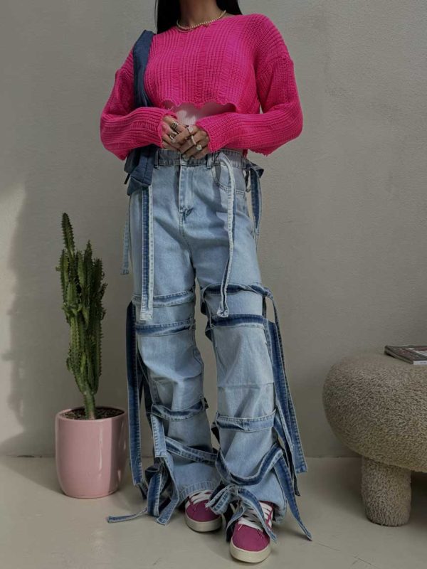 شلوار کارگو بنددار کد 100939