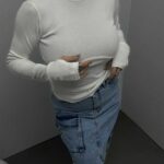 بلوز یقه اسکی فینگردار کد 180250