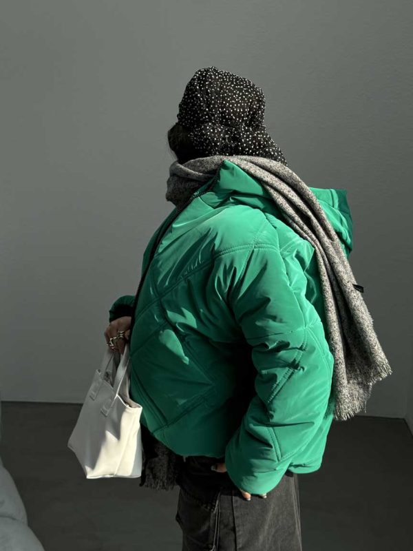 کاپشن بادکنکی جیب لوزی کد 200524