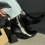 نیم بوت پاشنه بغل زیپ کد 140379