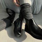 نیم بوت چرم دو زیپ کد 140492