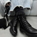 نیم بوت دو زیپ بند دار کد 140477