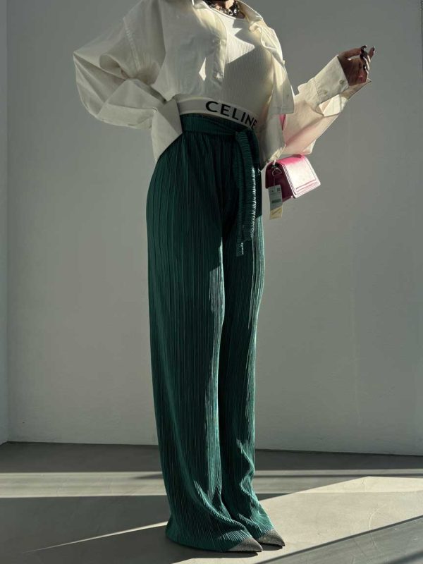 شلوار کمرکش پلیسه کد 100958