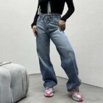 شلوار جین نیم بگ کد 101006