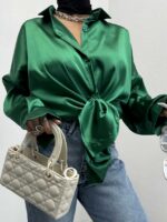شومیز ساتن ساده کد 220273 - Image 13