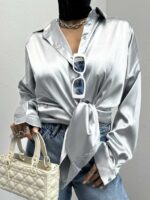 شومیز ساتن ساده کد 220273