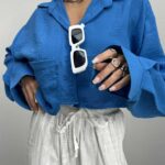 شومیز نیم تنه تک جیب کد 220337