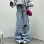 شلوار جین بگ زاپدار کد 101159