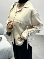 شومیز ساتن آستین بند دار کد 220297