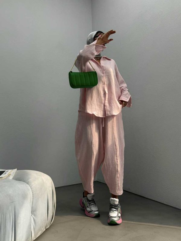 ست شومیز و شلوار پنبه ای کد 160470