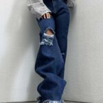 شلوار جین پایین ریش کد 101270